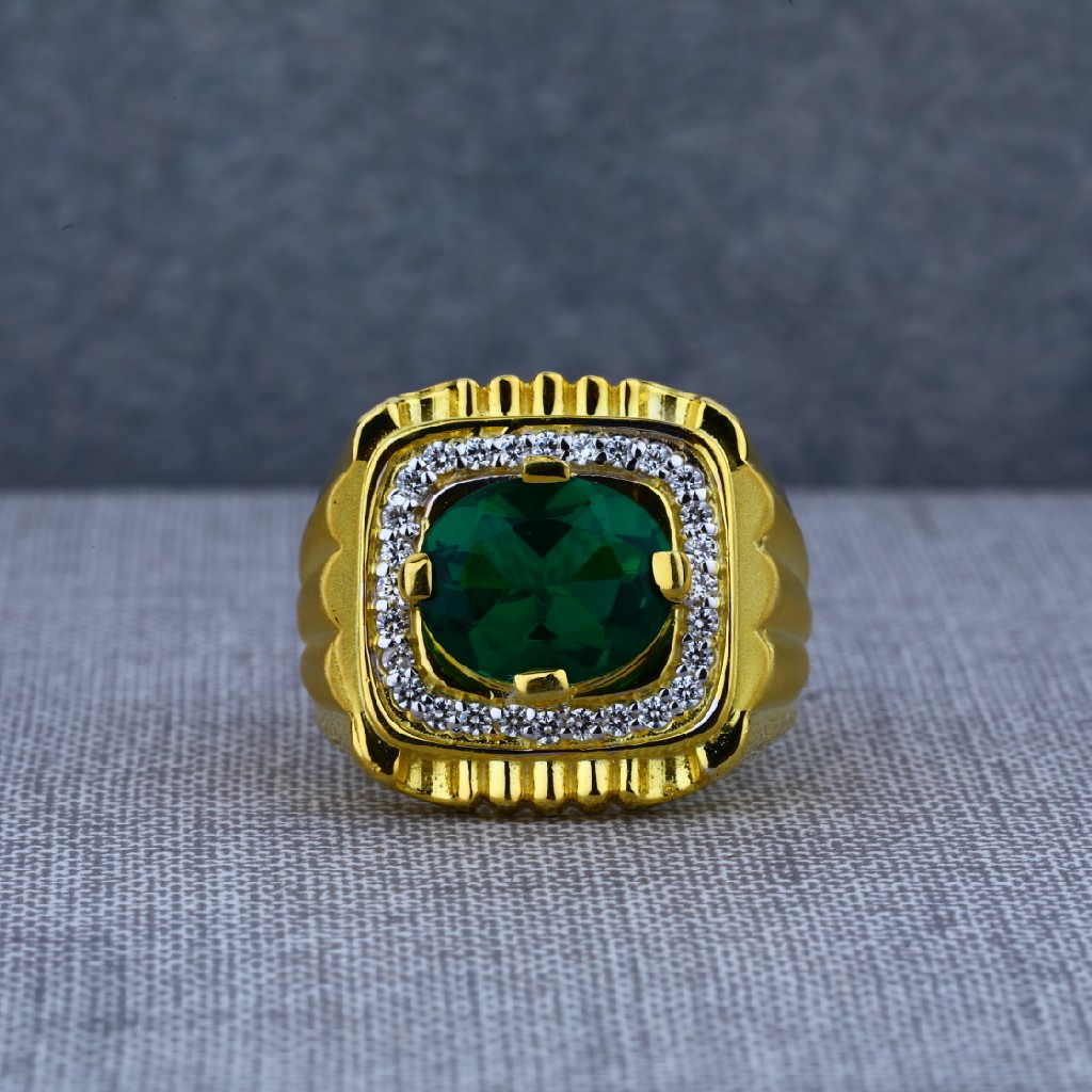 22ct Gold Solitaire Mens Fancy Ring-MSR36 - Image 2