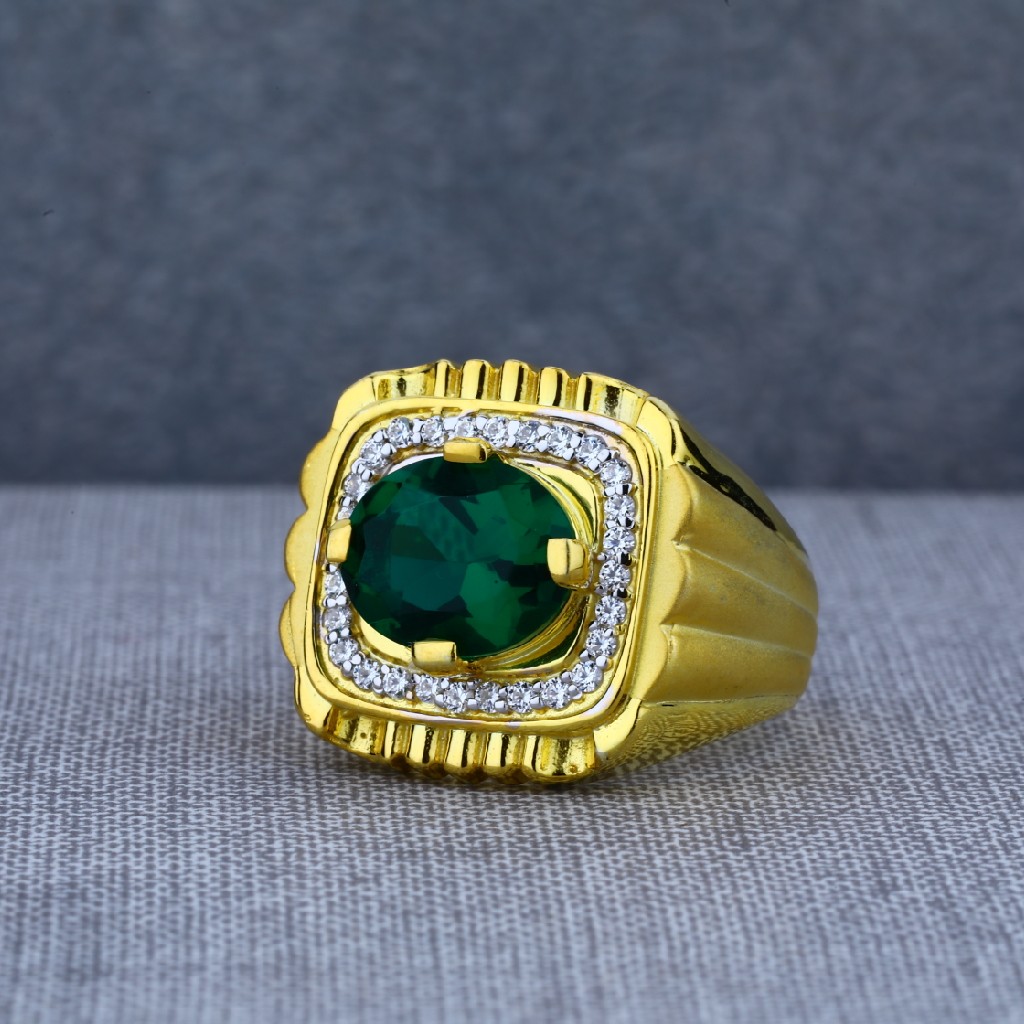 22ct Gold Solitaire Mens Fancy Ring-MSR36