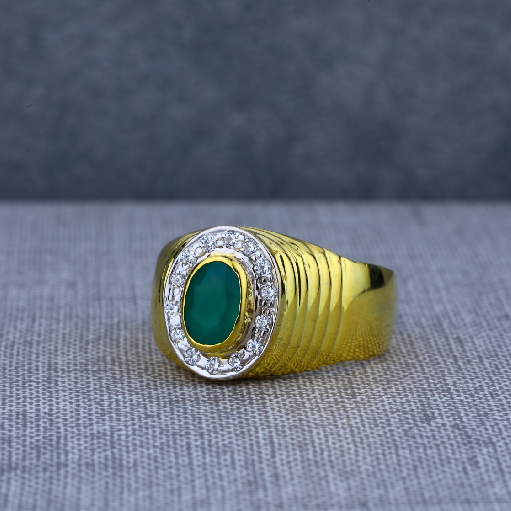 Mens 916 Solitaire Gold Ring-MSR33