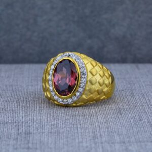 Mens Exclusive Simple Plain Solitaire Gold Ring-MSR32