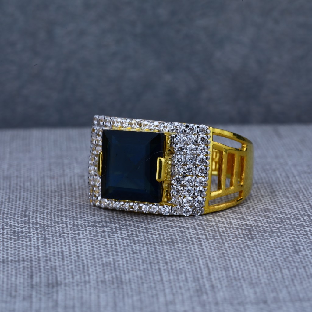 Exclusive Mens Solitaire Simple Fancy Gold 22ct Ring-MSR27