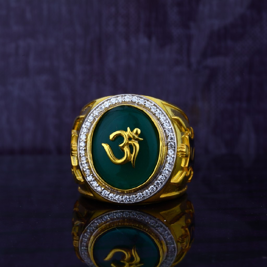 Mens Exclusive Om God Gold 22ct Ring-MGR44 - Image 2