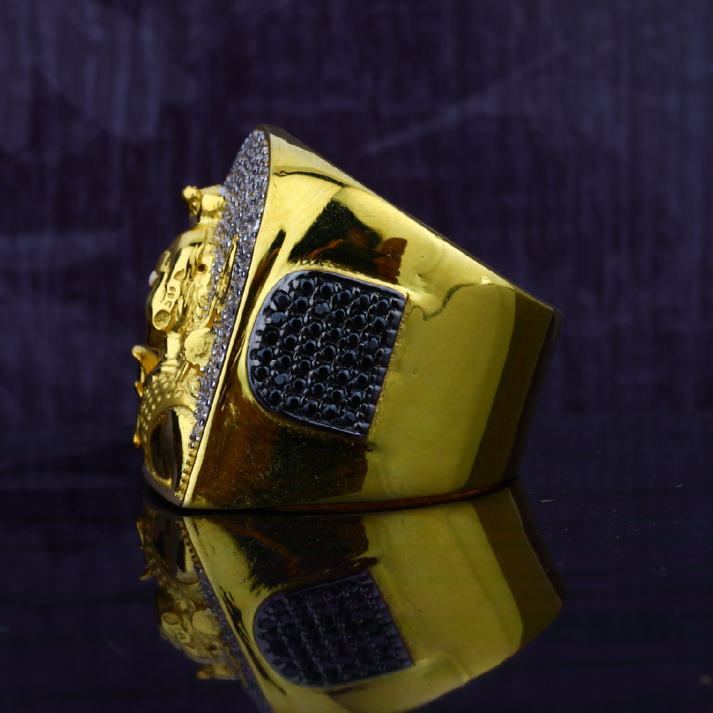 Exclusive Mens 916 Shivji God Heavyweight Gold Ring-MGR42 - Image 5