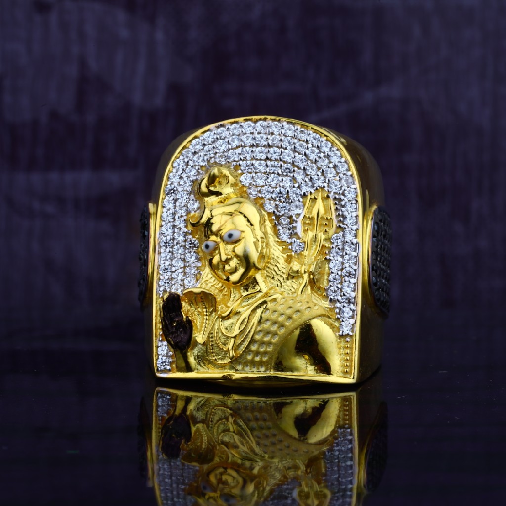 Exclusive Mens 916 Shivji God Heavyweight Gold Ring-MGR42 - Image 3
