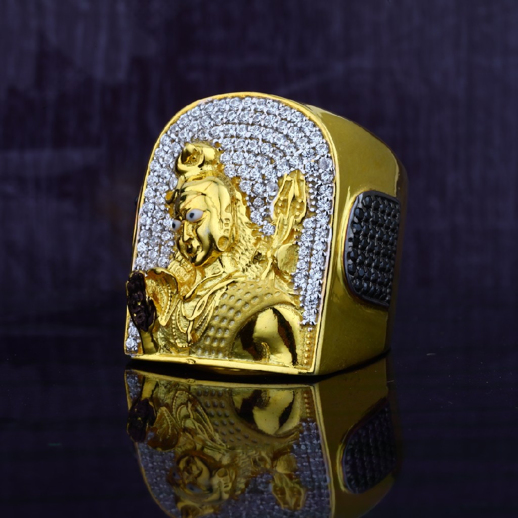 Exclusive Mens 916 Shivji God Heavyweight Gold Ring-MGR42 - Image 2