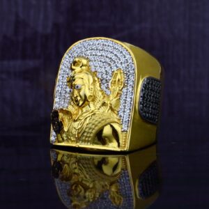 Exclusive Mens 916 Shivji God Heavyweight Gold Ring-MGR42