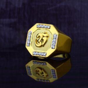 Mens 916 Simple Om Design Gold Ring-MGR39