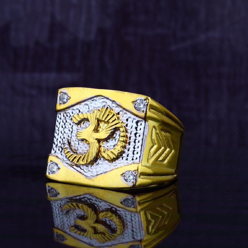 Designer Plain Casting Gold Om Mens 22ct Ring-MGR32