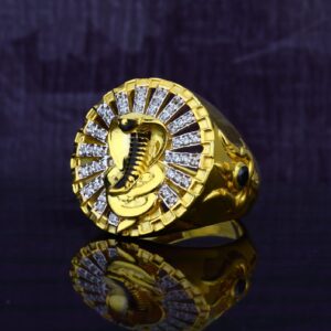Mens Goga Maharaj God Gold 22ct Ring-MGR29