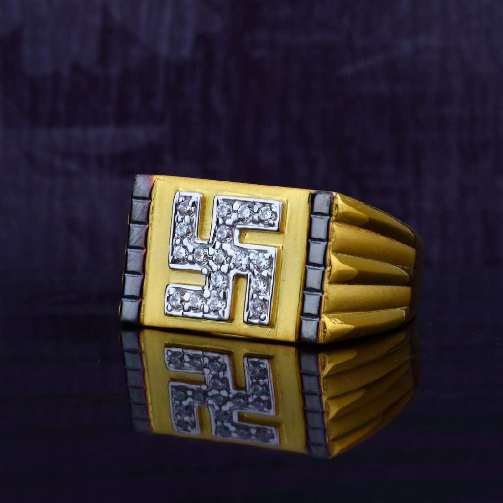 Mens Sathiya Design Gold Fancy Plain Ring-MGR28