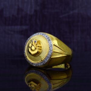 Ganpati Bappa Gold Mens 916 Ring-MGR27