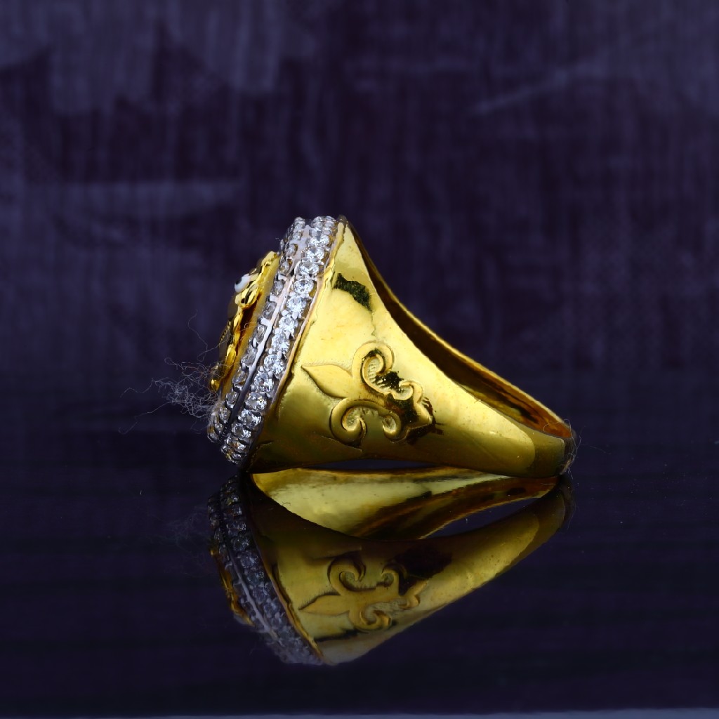 God Ganesha Gold 916 Mens Ring-MGR24 - Image 3