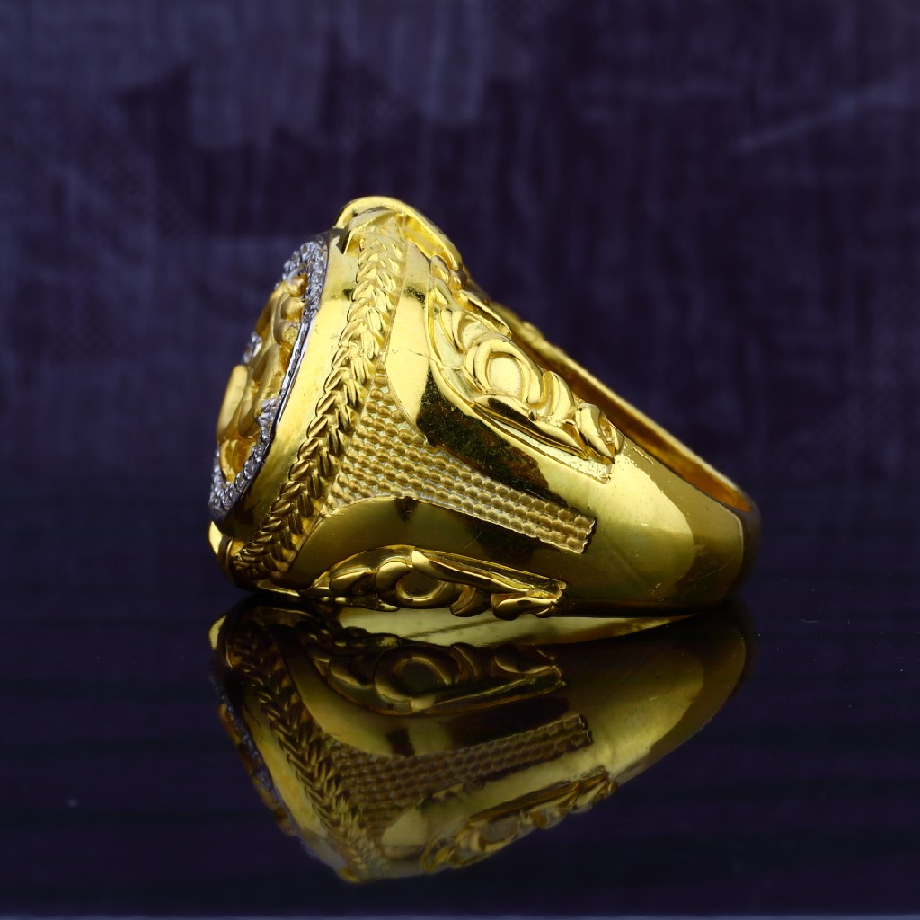 Mens 916 God Om Gold Ring-MGR22 - Image 3