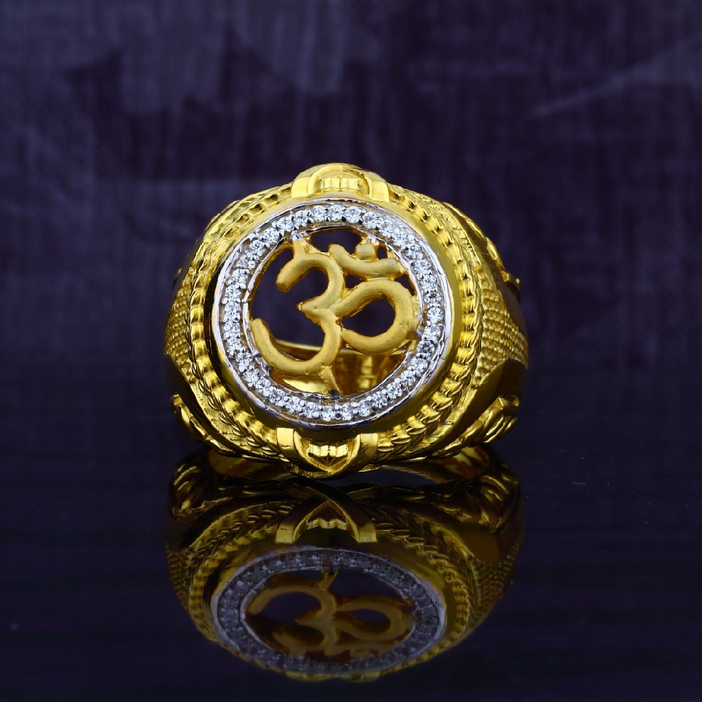 Mens 916 God Om Gold Ring-MGR22 - Image 2
