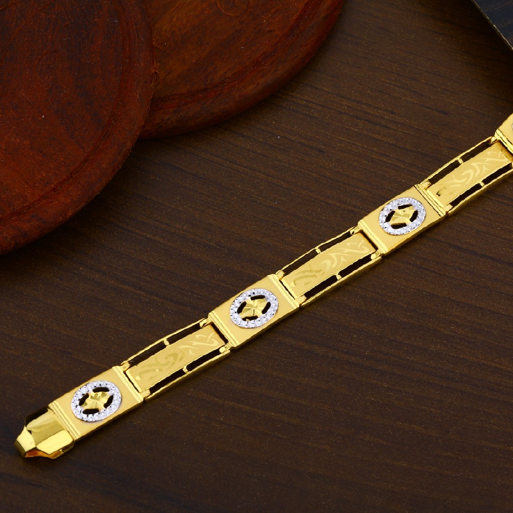 Mens 22K Exclusive New Plain Gold Bracelet-MPB08