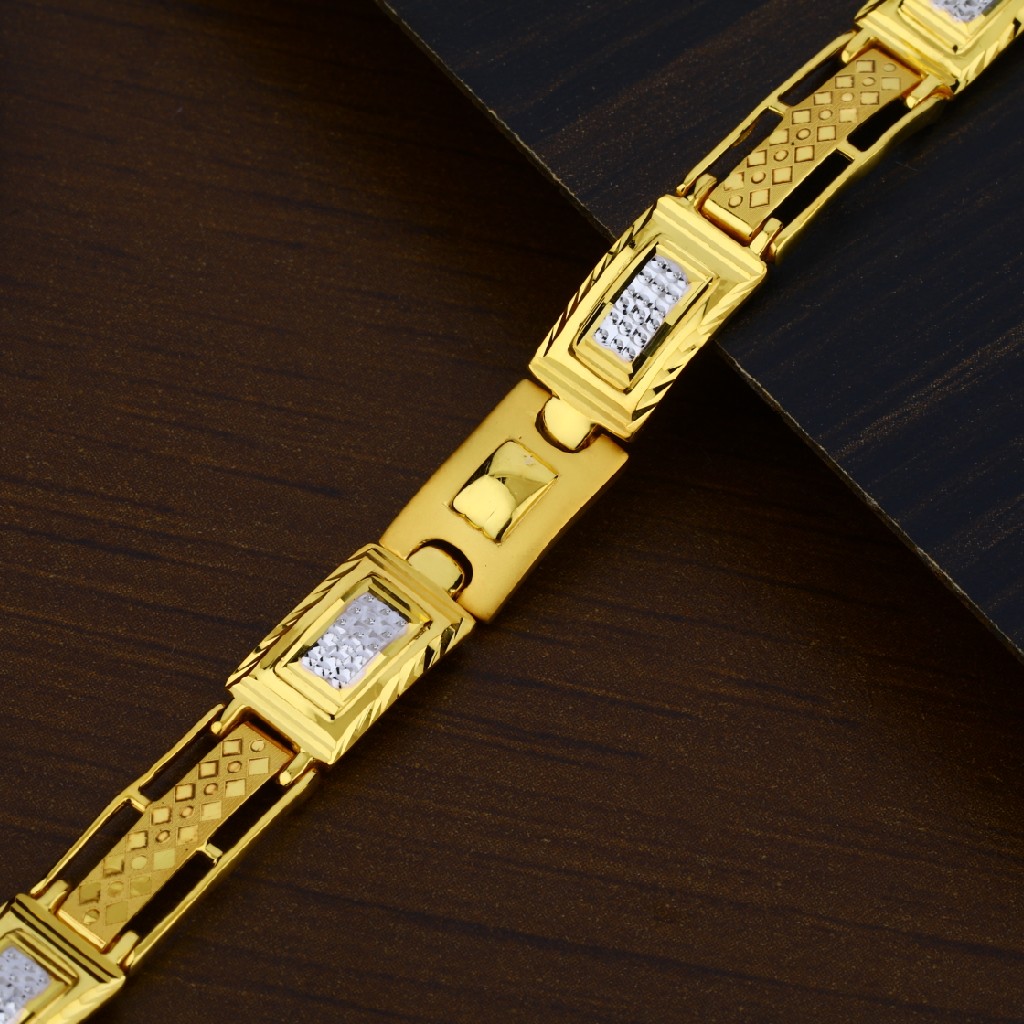 22ct mens plain fancy gold bracelet-mpb04 - Image 2