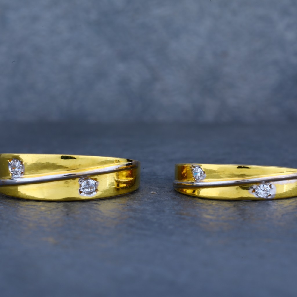Exclusive 916 Gold Designer Couple Ring-CR20 - Image 3