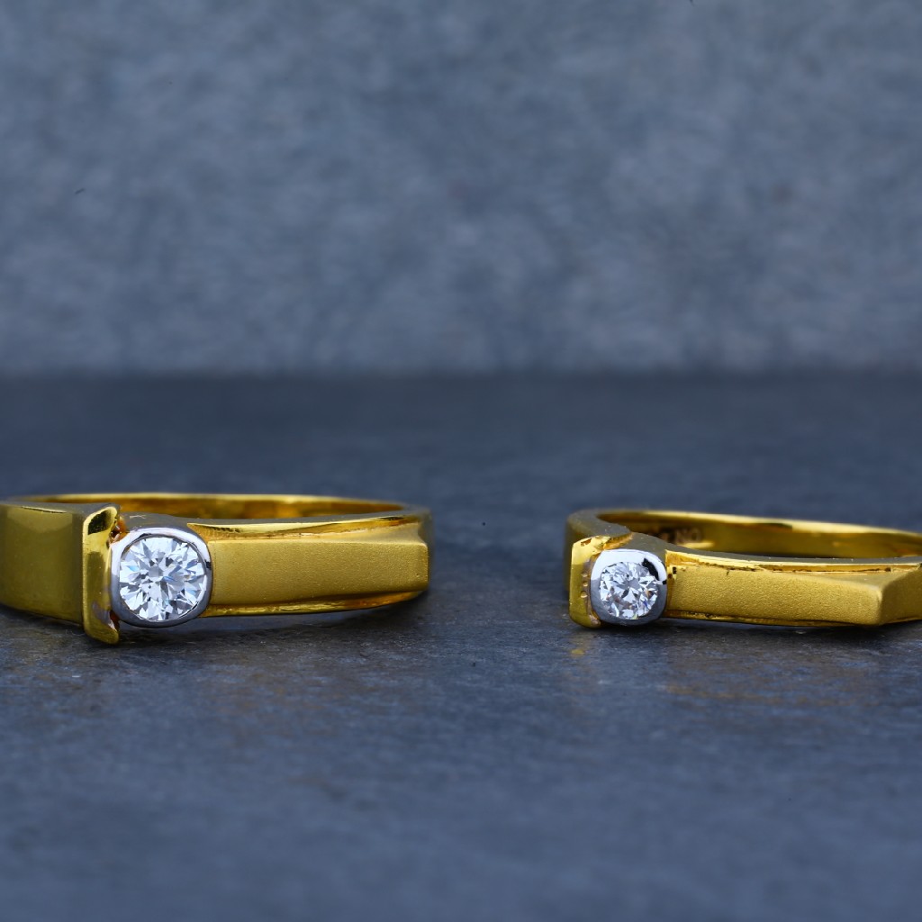 Exclusive Solitaire Engagement Gold Couple Ring-CR18 - Image 3
