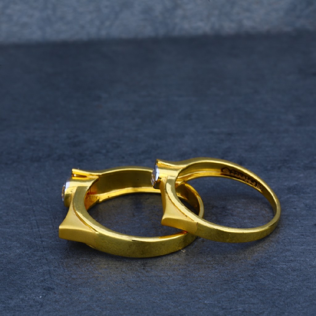 Exclusive Solitaire Engagement Gold Couple Ring-CR18 - Image 2