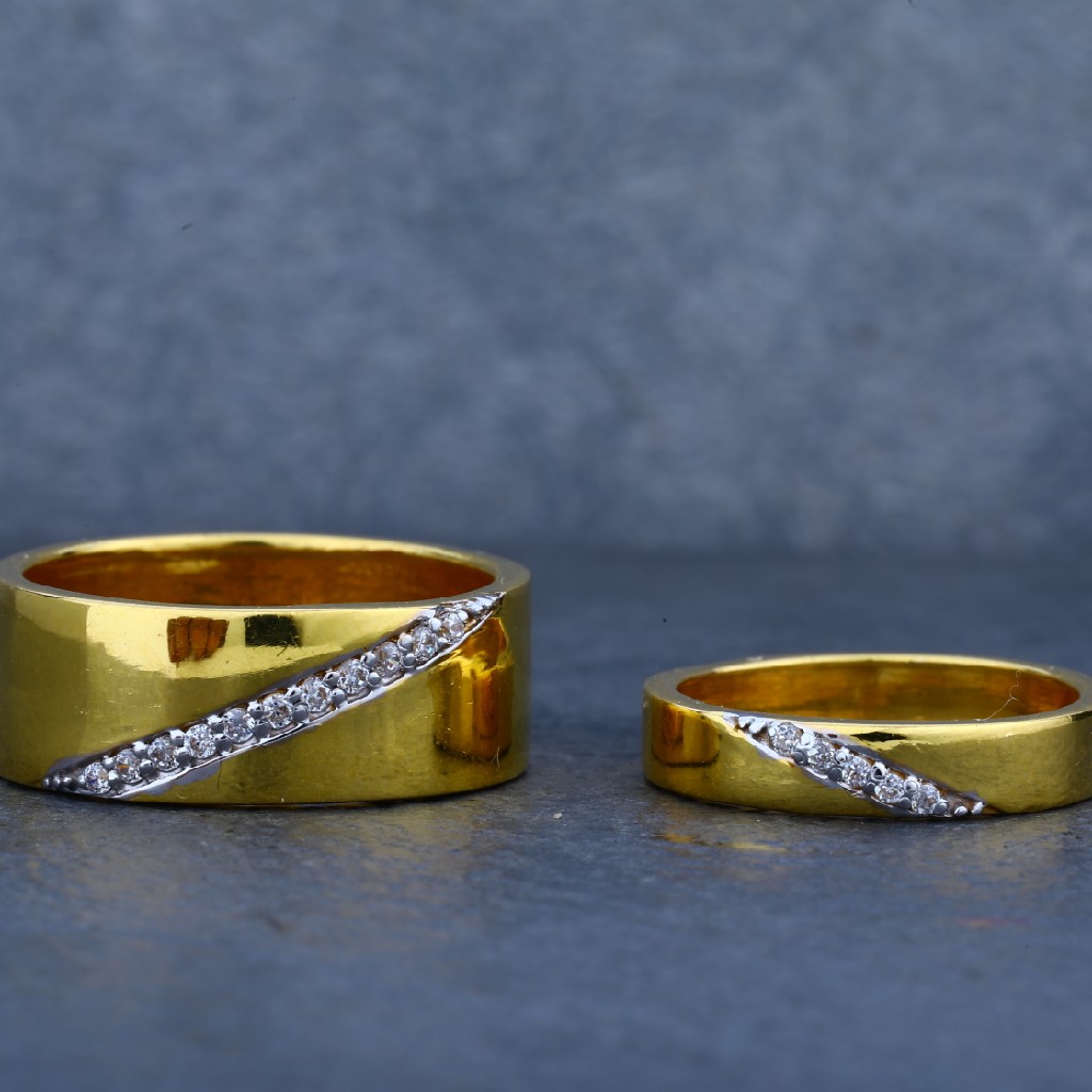 Engagement 22kt Fancy Couple Band Gold Ring-CR13 - Image 3
