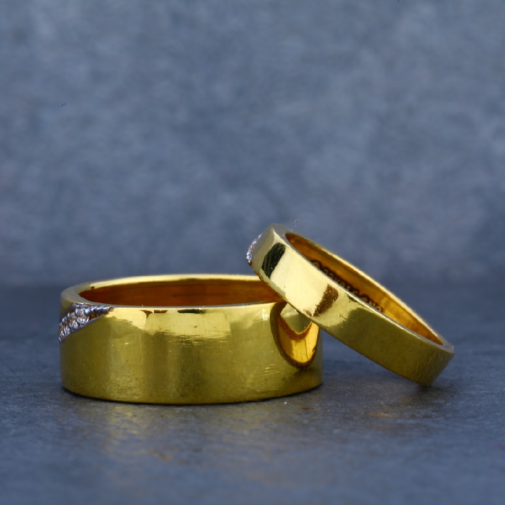 Engagement 22kt Fancy Couple Band Gold Ring-CR13 - Image 2