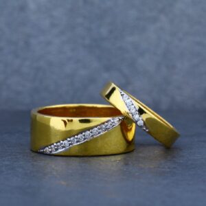Engagement 22kt Fancy Couple Band Gold Ring-CR13