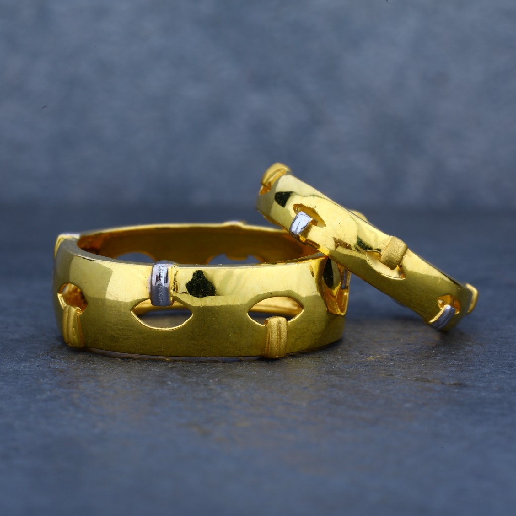 Designer 22ct Plain Gold Engagement Couple Band-CR06