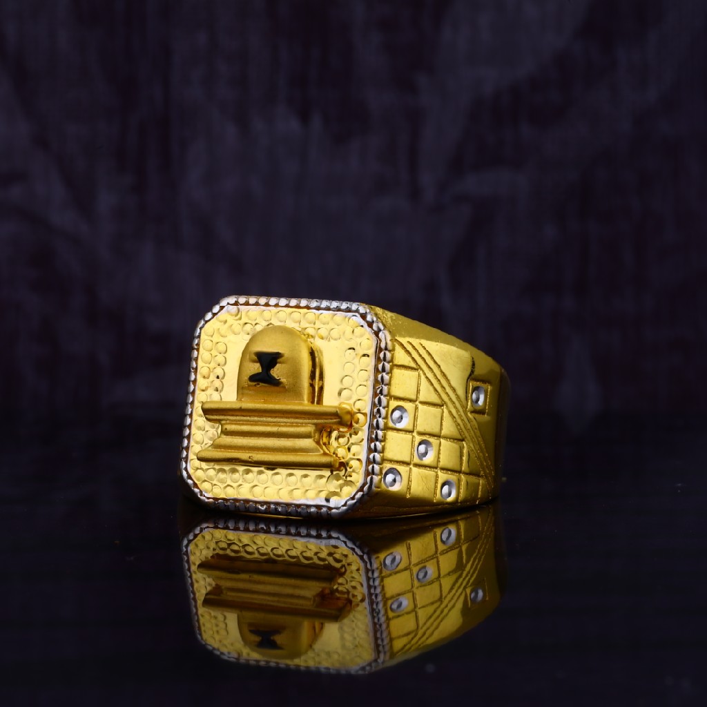 Mens Exclusive Shivling 22ct Gold Ring-MGR19