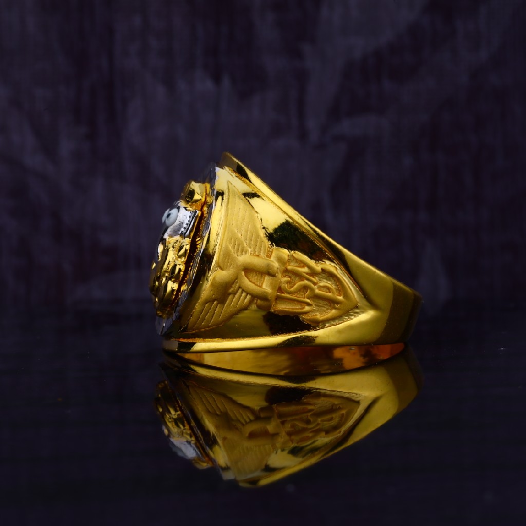 Mens Designer Religious 22ct Gold Ring-MGR16 - Image 3