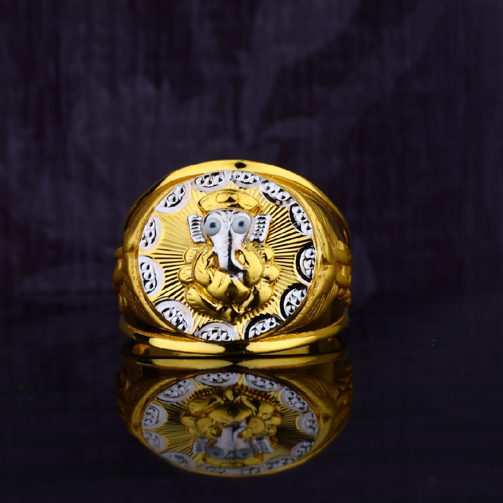 Mens Designer Religious 22ct Gold Ring-MGR16 - Image 2