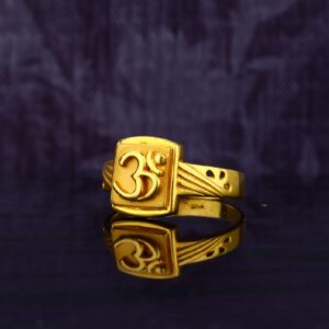 Mens Simple Om 22ct Plain Gold Ring-MGR09