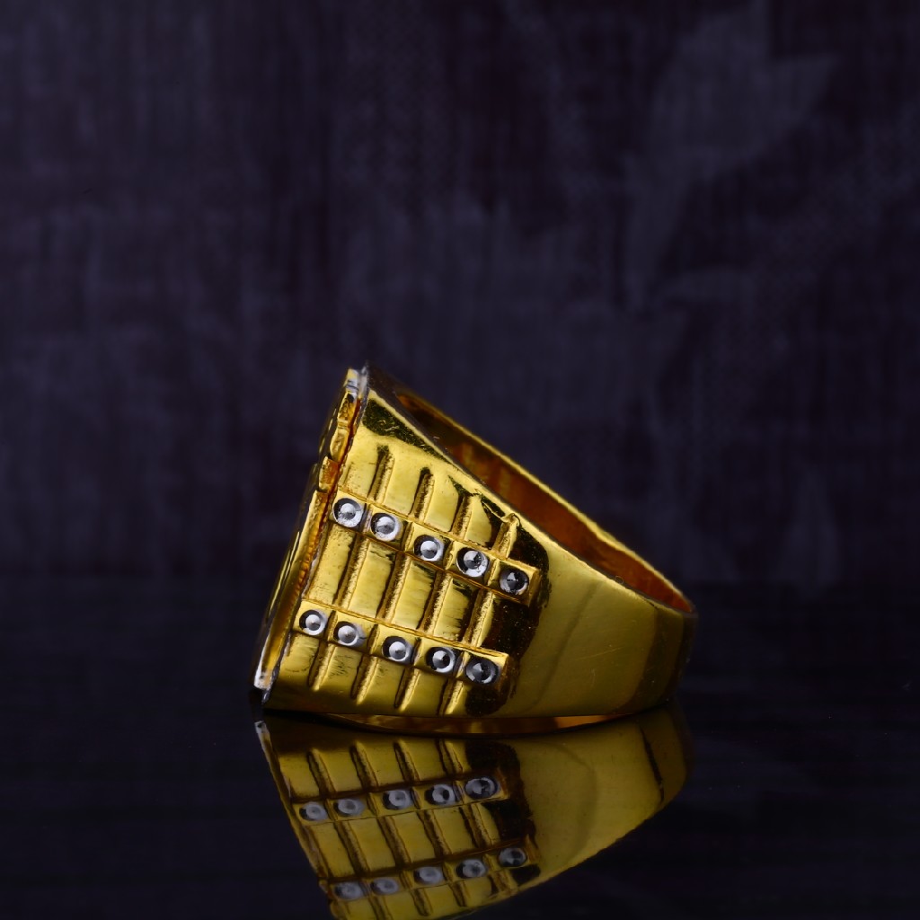 Mens Fancy Om 916 Plain Gold Ring-MGR01 - Image 3