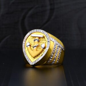 Mens 22ct Designer Plain Gold Ring-MPR06