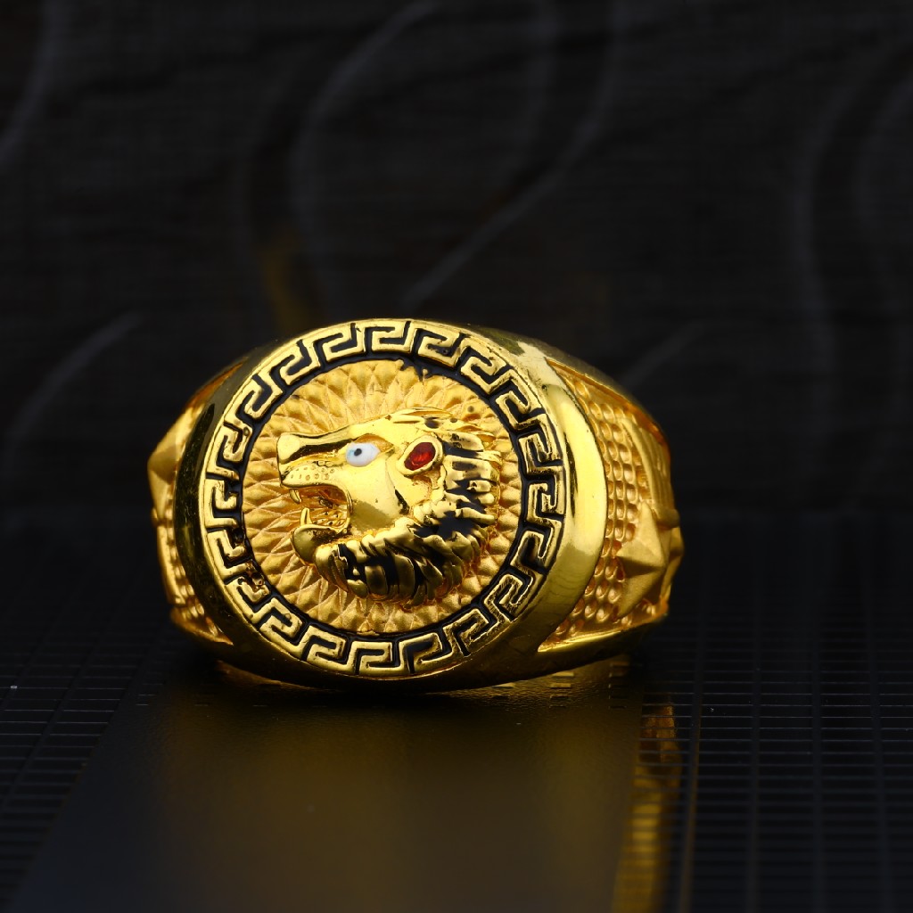 Mens Fancy 916 Plain Gold Ring-MPR03 - Image 2