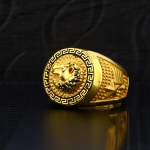 Mens Fancy 916 Plain Gold Ring-MPR03