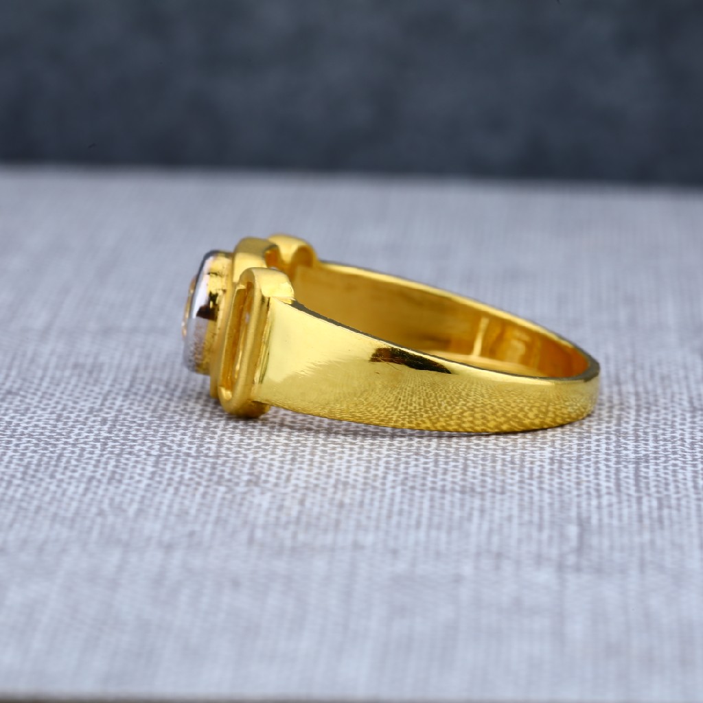 Mens 916 Gold Solitaire Ring-MSR16 - Image 3