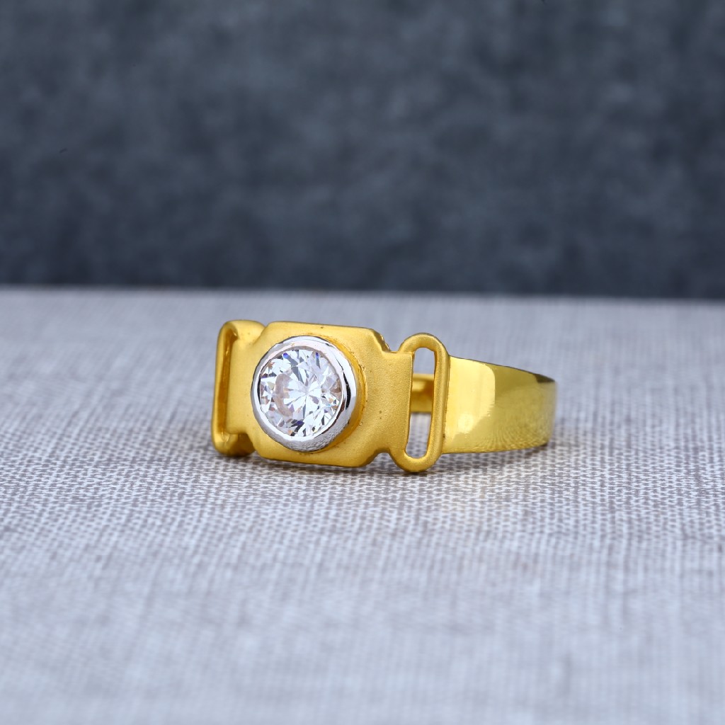 Mens 916 Gold Solitaire Ring-MSR16