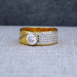 Mens Gold 22ct Fancy Single Stone Gold Ring-MSR15