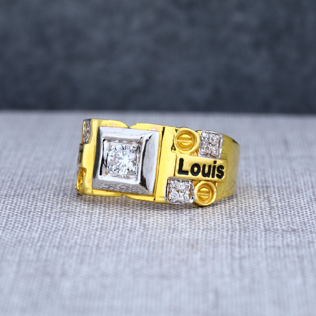 Mens Designer Modern 916 Solitaire Gold Ring-MSR14