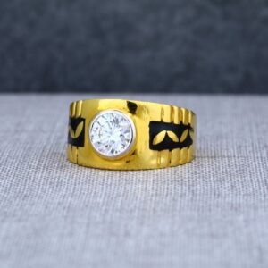 Mens 916 gold solitaire ring-msr10