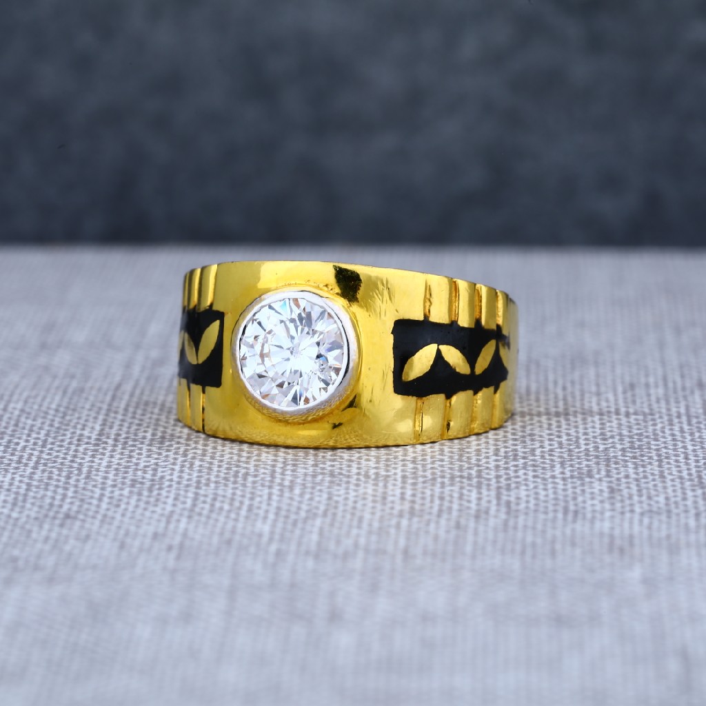 Mens 916 gold solitaire ring-msr10