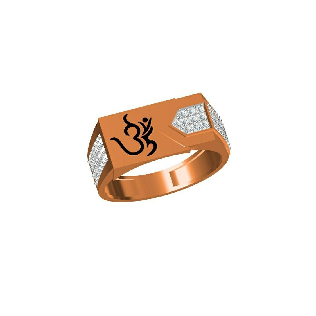 Men's Fashionable 18Kt Rose Gold Fancy Ring-31306