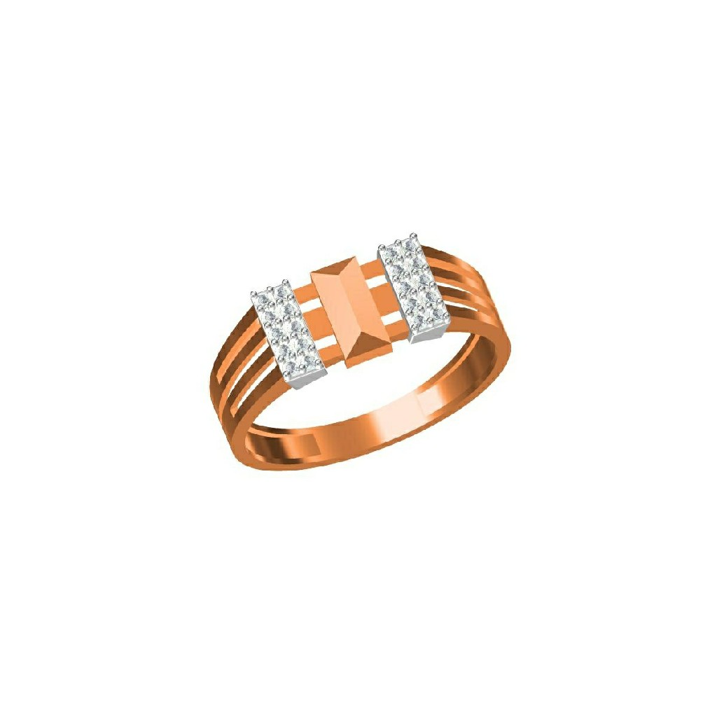 Men's Premium Fancy 18Kt Rose Gold Ring-31304