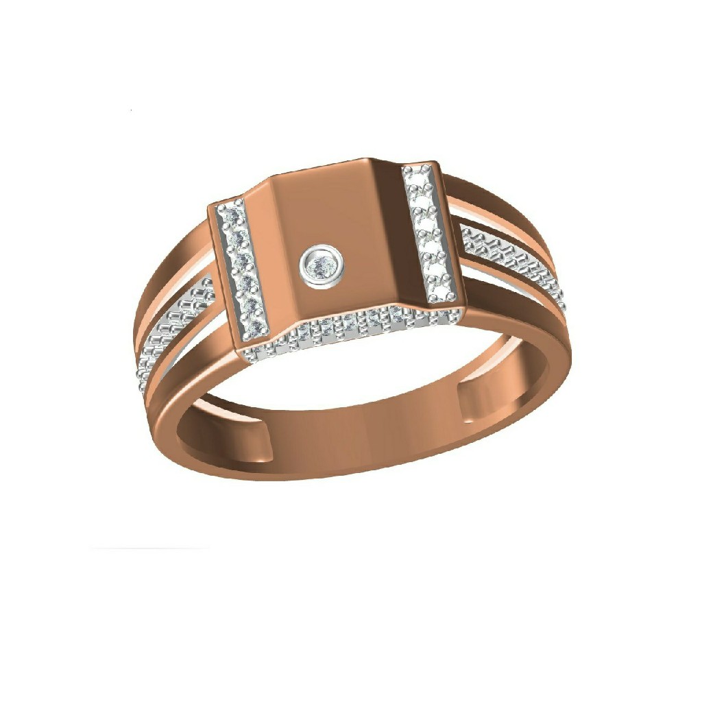 Exclusive Men's Wear Desinger 18K Rose Gold Ring -31303