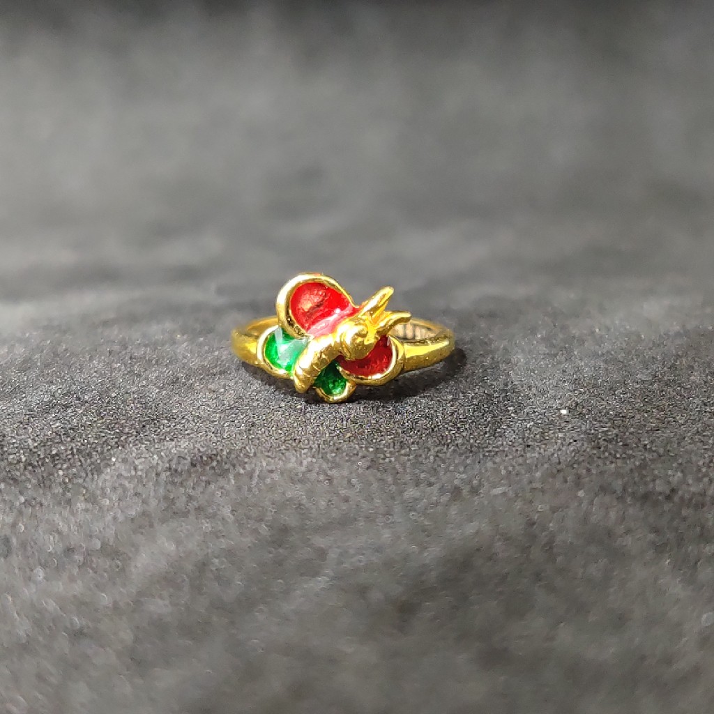 22Kt Designer Kids Wear Fancy Gold Ring-24508