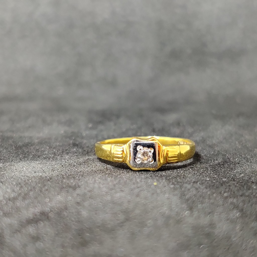 916 Kids Wear Single Stone Gold Ring -24504
