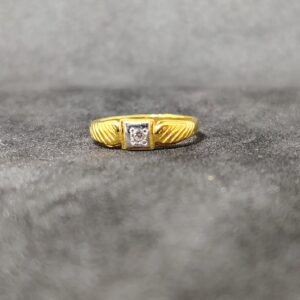 22K Kids Wear Fancy Plain Gold Ring-24503