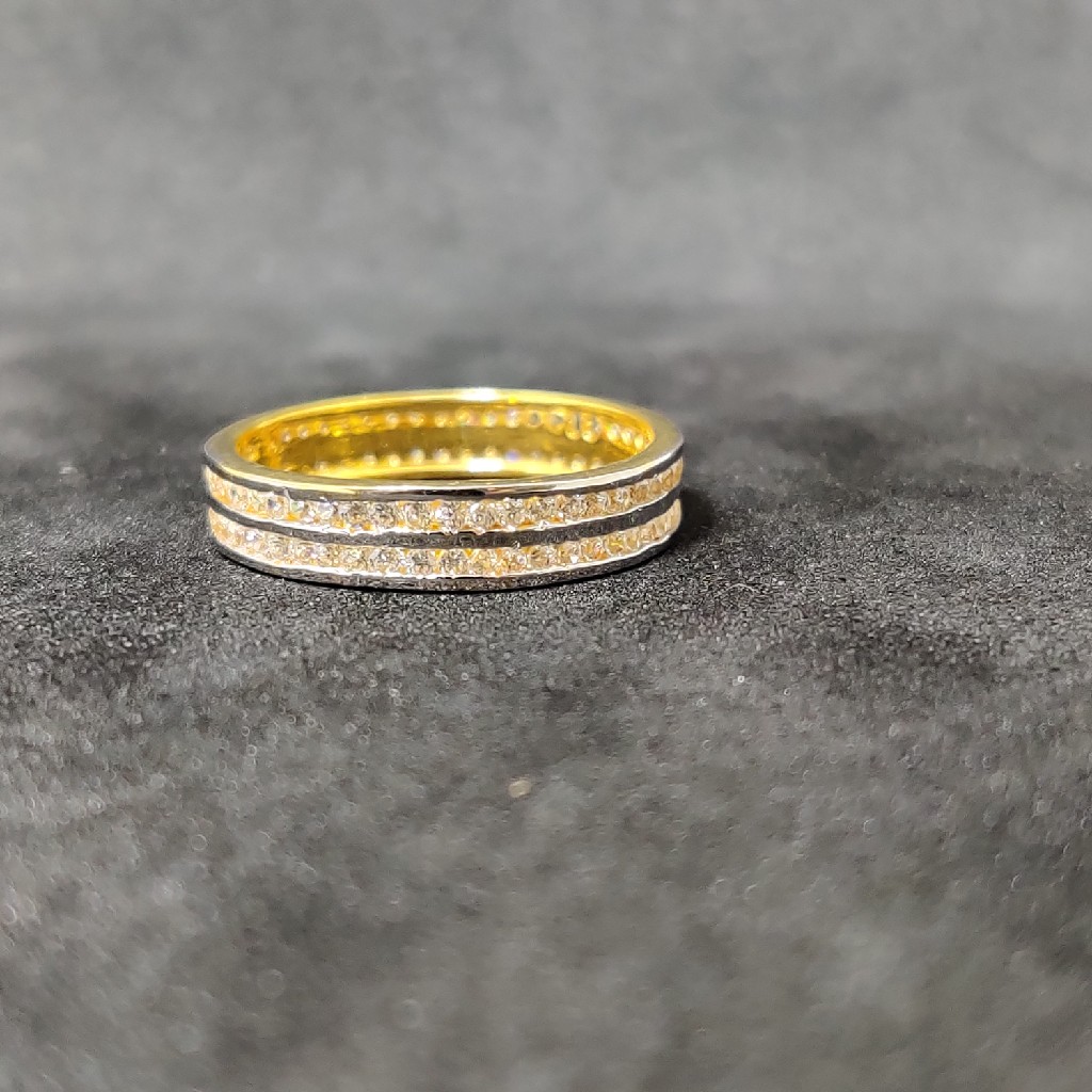 22Kt Fancy Double Line Gold Band-24705