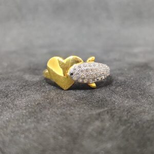 22Kt Women's Wear Desinger Fish Design Gold Ring-24805