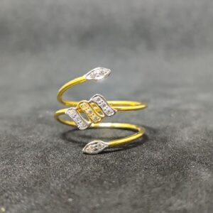 22Kt Women's Fashionable Outwear Gold Spring Ring-24959